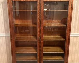 Tiger Oak 2 Door Bookcase/ China Cabinet