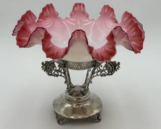 Cranberry Brides Bowl on Stand