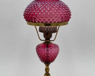 Cranberry Opalescent Lamp