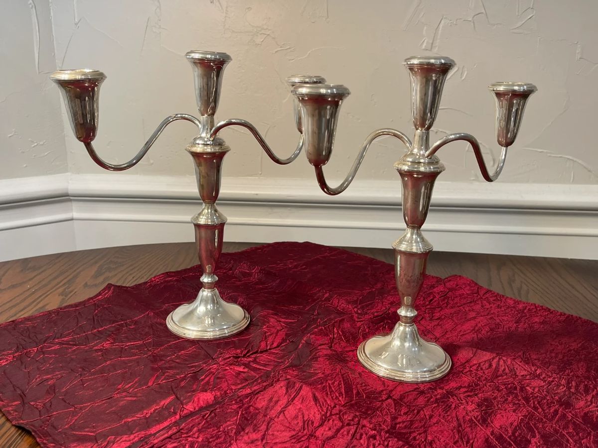 Sterling silver candlesticks