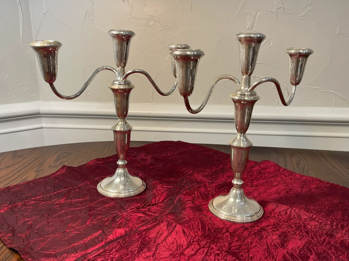 Sterling silver candlesticks 