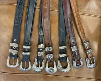 Sterling buckle and tip men's belts