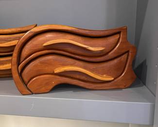 Art Deco inspired jewelry box in Pecan