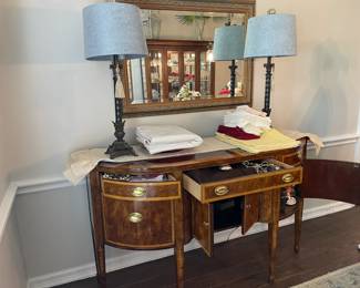 Thomasville two-tone buffet with silver drawer