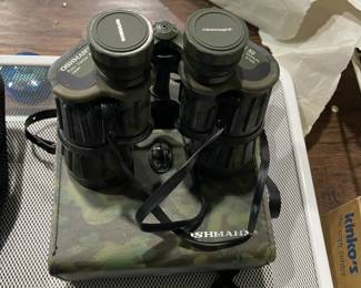 Several pairs of binoculars