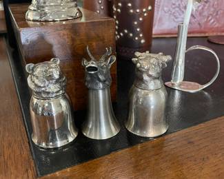 Silver plate stirrup cups