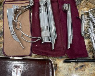 Circa 1900's doctors bag complete with instruments from around 1950s.