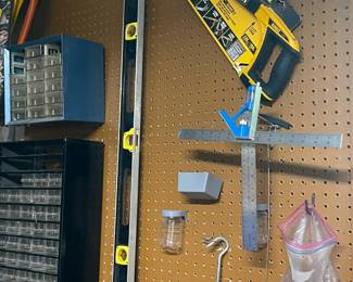 Ryobi power tools, extra large measures, selection of nails, bolts, etc.