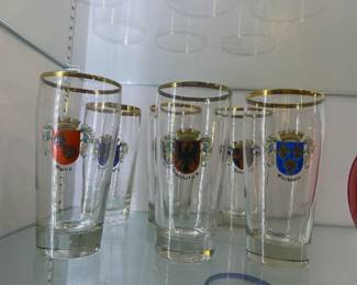 Gold rimmed beer glasses from Germany
