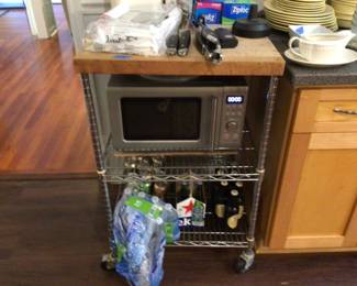 Breville Microwave and Rolling Cart