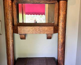 Antique Tiger Oak Mantle
