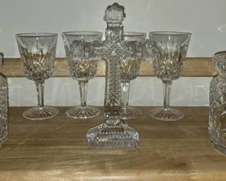 10 Water Goblets and a Pair of Biscuit Barrels