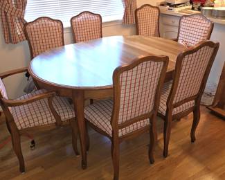 Davis Dining Table with Three Extensions and Eight Chairs