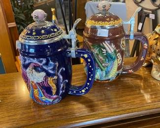 Large Steins, Wizard and Dragon