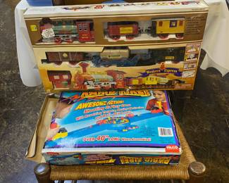 Vintage Toy Train Set and Rapid Fire Game