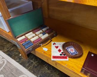 Celluloid Vintage Poker Chips in Original Wooden Box
