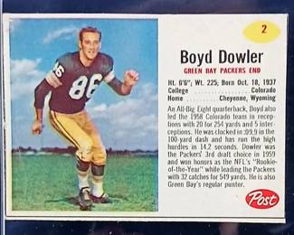 1962 Post Cereal 2 Boyd Dowler
