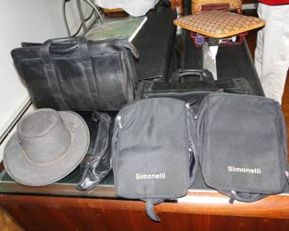 Leather Briefcases, hat, etc.