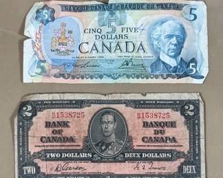 Vintage Canadian Currency