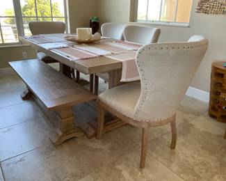 Dining set with bench seating