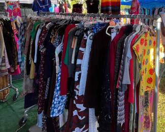 racks & racks of vintage clothing from the 50s to now