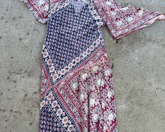 indian cotton boho angel sleeve dress