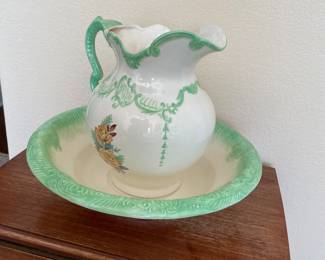 pitcher &  bowl, drop leaf table
