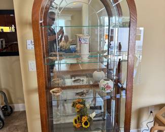GLASS ROUND TOP CURIO CABINET-50% OFF PRICE IS $150