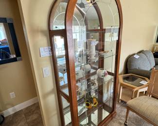 GLASS ROUND TOP CURIO CABINET-50% OFF PRICE IS $150