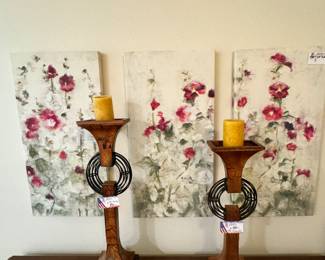 50% OFF PRICE OF 3 PICTURES IS $25- 50% OFF PRICE OF 2 CANDLESTANDS IS $25