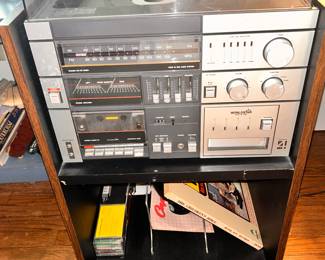 Vintage electronics, record player.