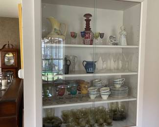 WEDGEWOOD CHINA, HULL POTTERY, B & F FIGURINES, ARTE ITALICA SET OF GLASSWARE AND MORE