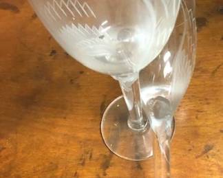 Pair Lalique, France Angel crystal champagne flutes glasses 8 1/8"