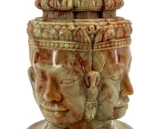 Hand Carved Soapstone Buddhist Brahma Sculpture