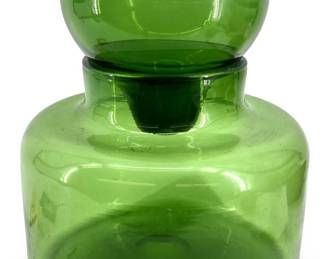 Green Art Glass Apothecary Jar