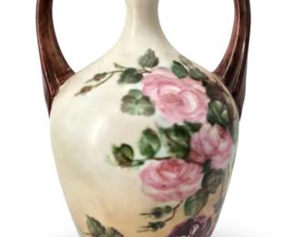 Signed F. E 1910 Hand Painted Porcelain Vase