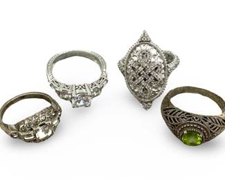4pc Sterling Silver Ring Collection