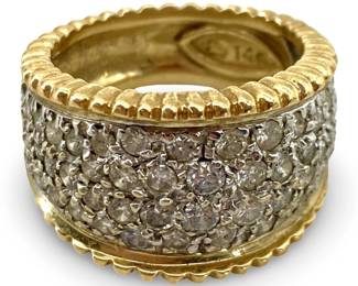 Diamond Inlaid 14K Gold Ring