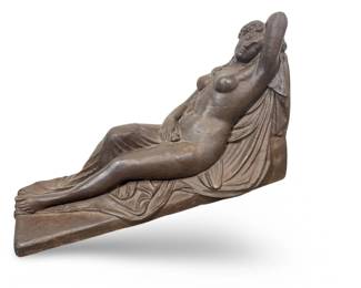 Antique Aphrodite Cast Iron Sculpture