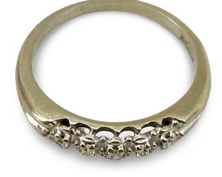 Diamond Inlaid 14K Gold Ring