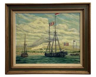 Signed Walter Jay Stephens Bay Oil on Canvas