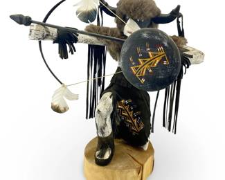 Hand Crafted Signed Buffalo Warrior Kachina