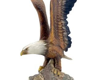Hand Painted Ceramic “Eagle Power" Sculpture