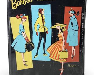 1961 Barbie Wardrobe Accessories Case With Doll
