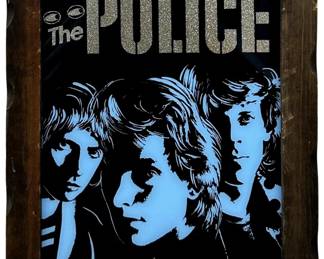 Vintage Rock “The Police" Glass Poster