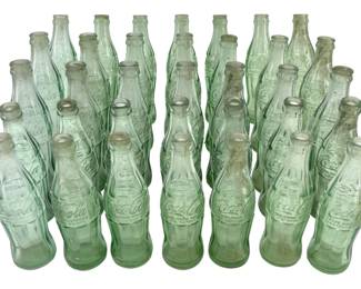 42pc Vintage Glass Coca Cola Bottle Collection