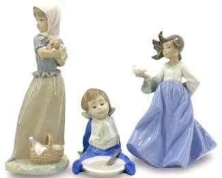 3pc Lladro Porcelain Figures