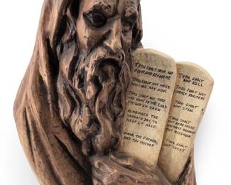 Awe-Inspiring Bust of Moses With Ten Commandments