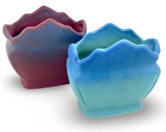 2pc Ceramic Signed Van Briggle Color Pottery