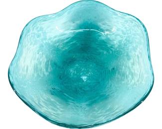 Murano Blue Art Glass Fruit Bowl